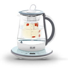容威 养生壶煮茶器黑茶煮茶壶玻璃烧水壶电热煮水壶电茶壶全自动保温蒸汽泡茶花茶壶1.2L 优雅灰