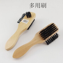塑料毛鞋油刷实木手柄鞋油刷擦鞋刷清洁鞋刷软毛刷三面毛毛刷子 鞋油刷1个