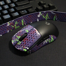 鼠标防滑贴 鼠标防滑贴片 GPW蜥蜴皮罗技EC2毒蝰吸汗手胶903等裁剪 深紫色 四色迷彩 0.5mm