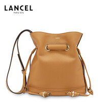 兰姿LANCEL 奢侈品女包 LEHUIT系列 女士驼色牛皮革小号单肩斜挎包 A0711120TU