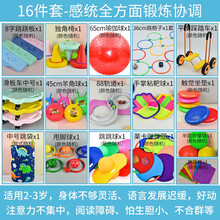 感统训练器材四分之一圆儿童体能训练幼儿园教具塑料独木桥圆形阶梯 16件套-感统全方面锻炼协调