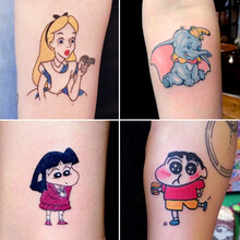 ins抖音同款纹身贴持久卡通可爱ins风纹身贴防水女久性感泫雅风遮瑕纹身贴纸30张