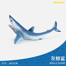 玩模乐海洋动物模型鲨鱼大白鲨海豚巨口鲨锤头鲨虎鲨白鳍礁鲨鲸鲨 仿真鱼玩具海底生物 灰鲸鲨