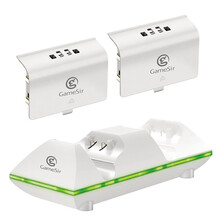 酷玩一派 Xbox手柄充电池 双电池+座充 Xbox one s充电池 Xbox手柄充电池 白色【800mA*2】