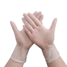 兰诗（LAUTEE）SY9005 一次性透明PVC手套防油餐饮加工手套防护检查手套劳保手套实验室清洁手套 无粉透明S码