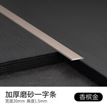 斯沃森 钛铝合金装饰条一字平板压条金属过门条不锈钢收边条压边条 20mm加厚磨砂一字平条-香槟金