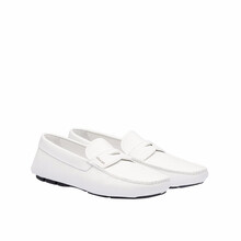 普拉达 PRADA 男士白色Saffiano 皮革乐福鞋 2DD158_053_F0009_F_U00I 6.5