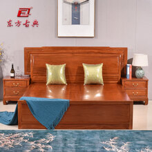 DFJXW F红木家具缅甸花梨（学名：大果紫檀）新中式实木卧室双人床2米大婚床高低床储物床双层床