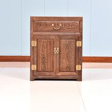 寻古红木家具非洲鸡翅木（学名：非洲崖豆木）实木电视柜边柜小储物柜床头柜中式茶水柜餐边柜收纳柜角柜 素面单柜：长55*宽47*高59cm