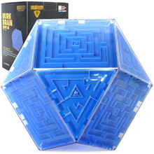 盛星迷宫燃烧吧大脑迷宫玩具走珠3D立体魔幻迷宫球冲关大冒险智力球益智玩具 【十四面体】3D魔幻蓝魔迷宫002