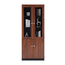 钢爵（GangJue）木质书柜书架办公室书橱玻璃门书柜 普通款两门书柜