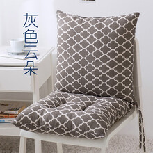 映季 坐垫靠垫一体 加厚办公室椅子坐垫座椅靠背卡通动漫连体坐垫学生宿舍屁垫靠枕垫子家用餐椅垫 灰菱形-四季棉麻款 40X40 防滑款-可拆分（靠垫+坐垫连体）