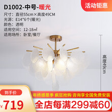 ‼️客厅吊灯后现代餐厅卧室书房北欧灯具饰简约轻奢设计师网红风铃佛山灯具照明 风铃中号透明款【送LED暖光】