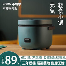 乾越 迷你电饭煲宿舍小锅1-2人小型电饭锅家用多功能厨房电器 复古绿【豪华款】
