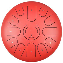 阿萨斯 空灵鼓13音12寸钛钢合金成人初学者钢舌鼓打击乐器手碟鼓节日礼品生日礼物 钛钢款12寸13音-中国红