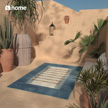 青山美宿 地毯客厅茶几垫卧室房间 印第安女孩北欧设计师简约现代 孔雀蓝 2000*3000MM 折叠发货