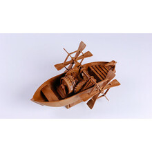 达芬奇投石飞行器动力机械传动仿真模型男孩拼装玩具 桨叶船