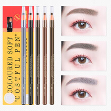 森咖 1818恒妆防水防汗拉线眉笔 影楼专用化妆眉笔眼线笔初学者 持久不脱色不晕染 1818眉笔-黑色1支装（带眉卡眉刷眉刀)