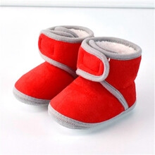 婴儿鞋春秋季0-1岁软底6-12个月学步鞋男女宝宝鞋子0-6个月棉鞋冬 纯红 内长11cm