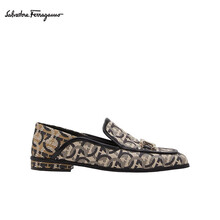 菲拉格慕(Salvatore Ferragamo)女士GANCIO织物/牛皮革莫卡辛鞋0733210_1D _ 60（20FW秋冬）