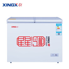 星星（XINGX）双箱双温家用小型冰柜 卧式冰箱 商用冷柜冷藏冷冻雪糕柜195升 BCD-195E