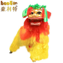 豪利特  双人北狮舞狮道具双人舞狮头舞龙舞狮社火道具狮子头套绿花北狮