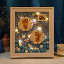 派捷斯婴儿用品大全新生儿礼盒套装衣服初生刚出生宝宝母婴满月礼物送礼 【实木相框+礼盒+蓝底】 新生儿(0-24个月宝宝)