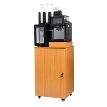 世雅现磨磨豆自动奶泡家用咖啡机商用办公室奶茶店意式扫码支付全自动便利售卖智能咖啡机 经典黑色 现磨咖啡机黑色+冰箱+木柜