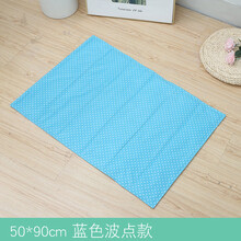 拓海宠物冰垫夏季物理降温神器制冷凝胶冰凉垫坐垫避暑狗狗凉垫 湖蓝色 蓝波点50*90cm