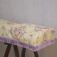 米囹 古筝罩防尘罩田园风古筝琴罩盖布琴套防尘布罩子典雅配件通用款 紫色流苏款