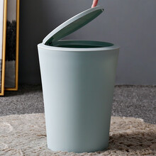 傲家  家用带盖垃圾桶客厅卧室大号简约按压式圾垃桶有盖卫生间厕所纸篓 按压式 蓝色12L