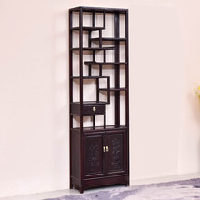 承古堂红木家具非洲鸡翅木（学名：非洲崖豆木）实木博古架中式多宝阁格玄关古玩展示架多层置物架 长75宽30高198（不分左右）