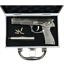 金属可拆卸1:2.05 格洛克抛壳玩具模型枪不可发射军事收藏摆件 92枪色色（可抛壳）+合金箱+消声器