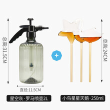 草庄 消毒液喷雾器  园艺气压式喷壶消毒浇花家用高压小喷水喷雾器浇水压力洒水壶z6 星空灰+自动浇花器三件套