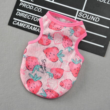 小狗狗衣服背心薄款夏天的泰迪比熊博美幼犬猫咪宠物夏季夏装 新款防晒服*草莓 XS