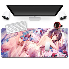 镇魂歌鼠标垫超大卡通动漫游戏二次元可爱女生加厚锁边学生办公电脑键盘垫定制订做电竞桌垫 玫瑰伊甸园 300x700x4mm
