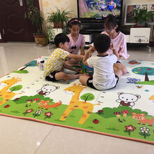 宝宝爬行垫加厚婴儿爬爬垫泡沫儿童地垫客厅家用大号游戏垫子 刻度尺+动物园 加厚1.2米*1.8米*1.5厘米