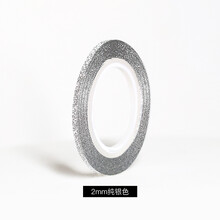 薇林美甲金银线 金莎磨砂质感闪闪的背带胶DIY装饰饰品金砂线 2mm 纯银色