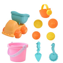 沙滩玩具儿童户外挖沙玩具套装宝宝亲子洗澡戏水玩具玩沙子玩雪挖沙漏铲子工具 沙漏手推车款 M9沙滩玩具9件套