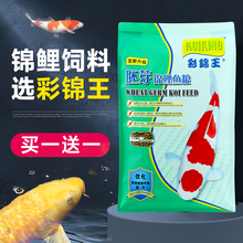 彩锦王锦鲤鱼食金鱼饲料观赏鱼育成色杨胚芽速长增体增色不浑水锦鲤鱼池鱼粮鱼食饲料 【 胚芽 】5Kg  中颗粒 5mm【 适合体长10-25cm中鱼 】