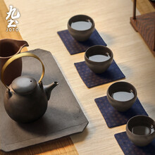九土日式陶瓷功夫茶具套装手工复古提梁泡茶壶电陶炉煮茶粗陶茶杯家用 一壶四杯