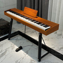LOUDAN  电钢琴88键 便携式电子钢琴88键成人儿童幼师智能电钢琴 88键  纯电钢琴原木色 重锤款
