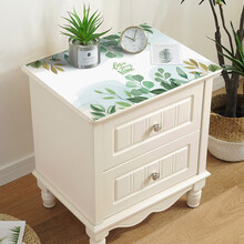 缔卡床头柜防水盖布卧室书桌垫防水防烫桌布耐高温餐桌布pvc软塑料玻璃桌布台布 浮光浅夏(店长力推) 40*50cm