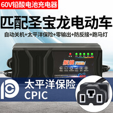 圣宝龙铅酸电池电动车电瓶车适用充电器36V48V12Ah48V20Ah60V72V智能 方头：60v20ah