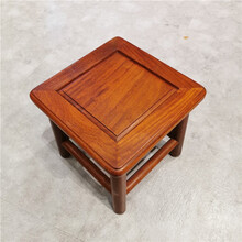 髙進鵬红木家具缅甸花梨（学名：大果紫檀）全实木小四方凳换鞋凳配茶桌凳 红色