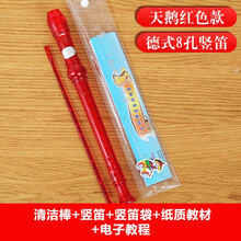 天鹅（SWAN） 天鹅竖笛 初学儿童学生竖笛 可拆卸德式八孔六孔高音6孔8孔可选竖笛 8孔红色+原装好礼