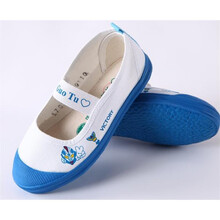 宝宝白球鞋幼儿园室内鞋儿童布鞋男童舞蹈鞋女童体操鞋小白帆布鞋体操鞋 蓝奥特曼 【28码】17.5码内长17.2厘米