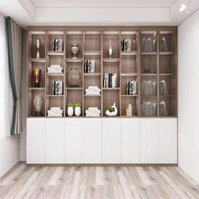 晟维特 全屋书房家具定制书柜整墙家庭飘窗书柜书桌一体组合定做 元/平方米  按投影面积计价