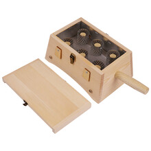 蕲郎中艾灸盒木质家用六孔大号随身灸温灸器实木艾盒 实木艾灸盒（六网状式）