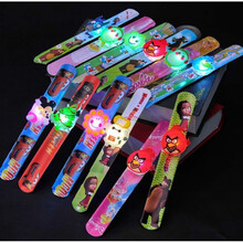 发光小玩具戒指灯小礼物儿童玩具 姜黄色 啪啪圈手表